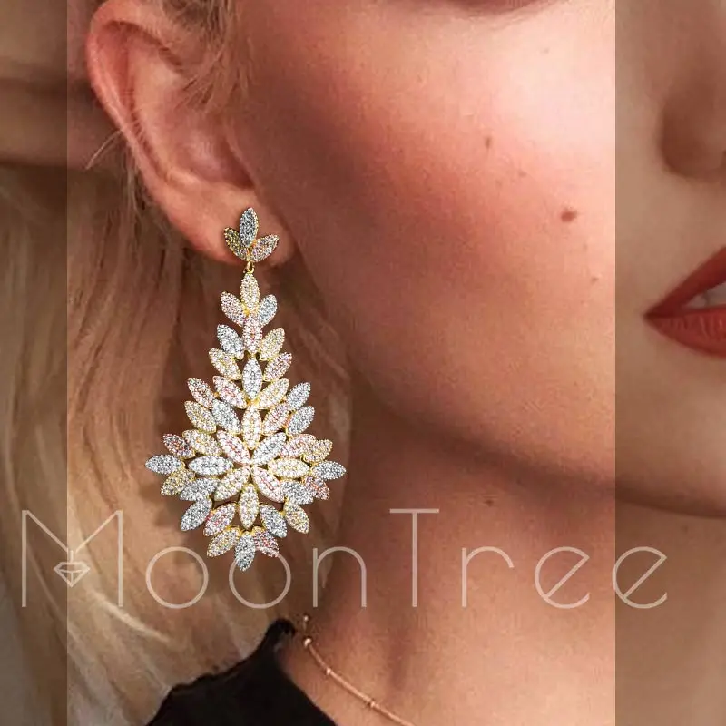 MoonTree 78 мм Роскошные мода павлин хвост дизайн смешанные полный Мирко проложили