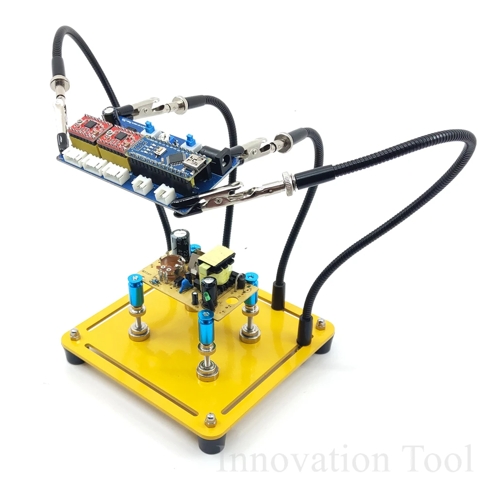 Helping Hands Soldering Aid Tool Third Pana Hand PCB Circuit Board Holder Stand Movable 4 Metal Flexible Arm Alligator Clip|Наборы ручных