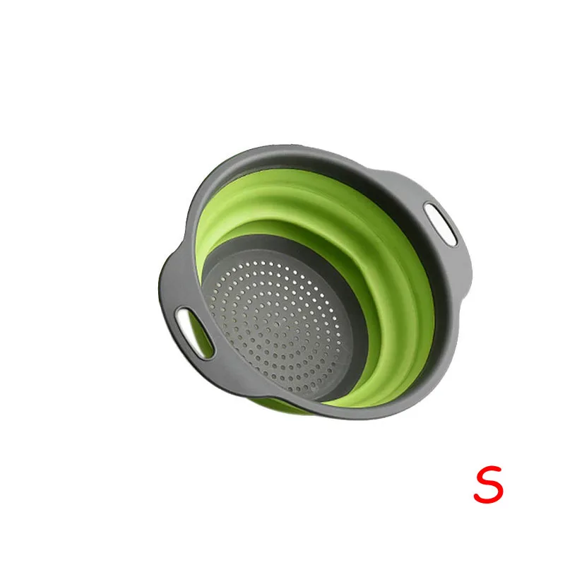 Green-S LMETJMA круглый складной дуршлаг BPA бесплатно фрукты овощи стиральная дренажная корзина кухонный дуршлаг фильтр можно мыть в посудомоечной машине KC0236 - Цвет: Green-S