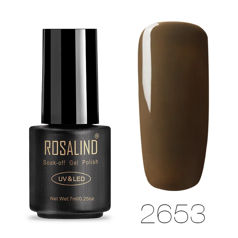 2653 ROSALIND УФ набор гель-лаков для ногтей для маникюра чистый цвет гель-лаки Hybird Nails Art полуперманентный замачиваемый Гель-лак - Цвет: 2653