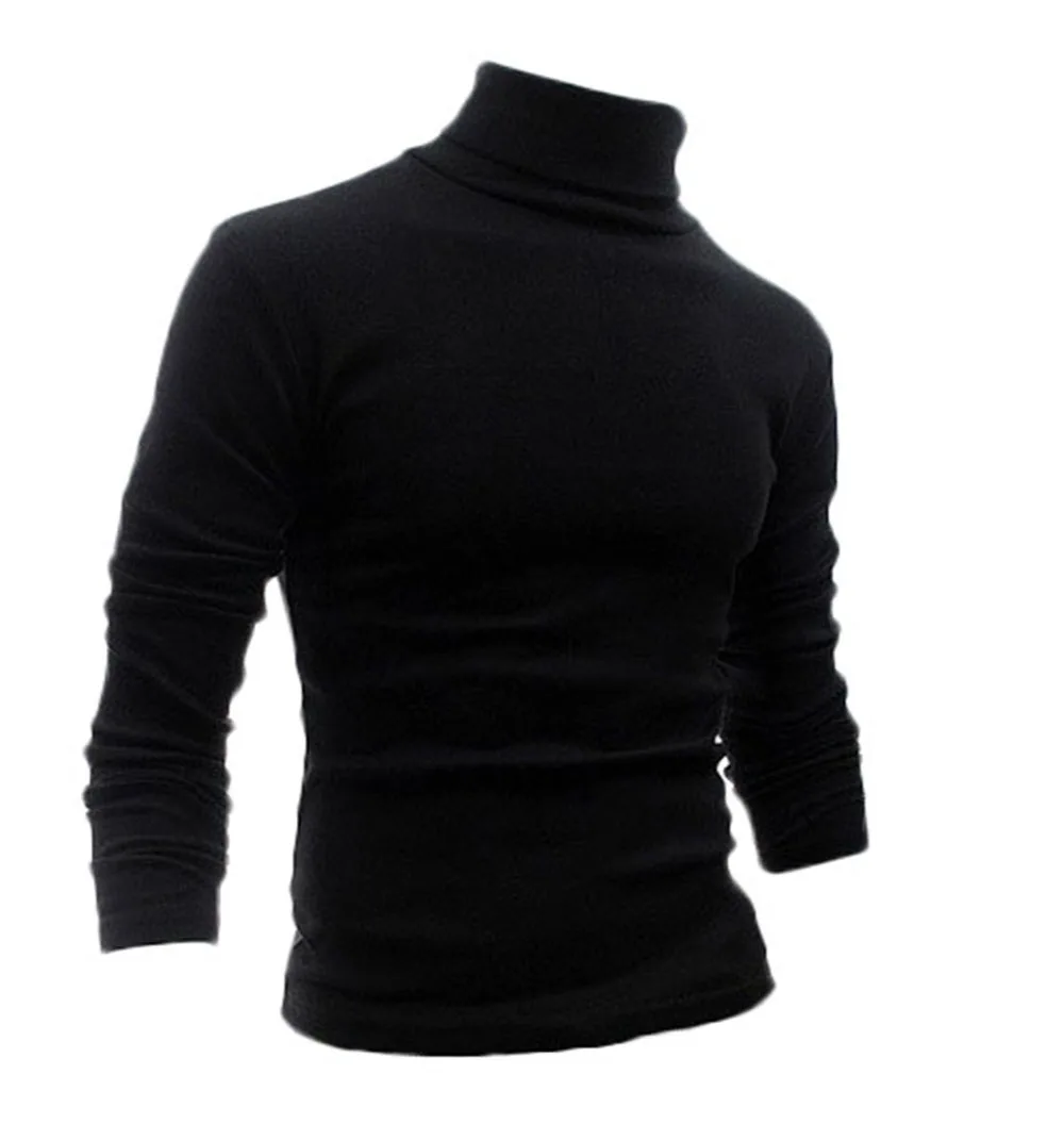 CnWay 2016 Пуловеры Мужчины Свитера Новый Slim Fit Зима Водолазка Повседневная Трикотаж