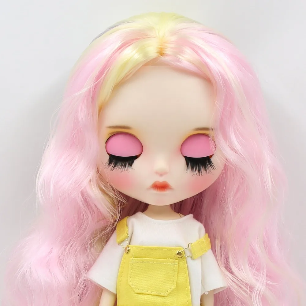 Фабрика blyth кукла 1/6 bjd шарнир тела белая кожа резные губы матовое лицо с бровей индивидуальные лицо сонные глаза