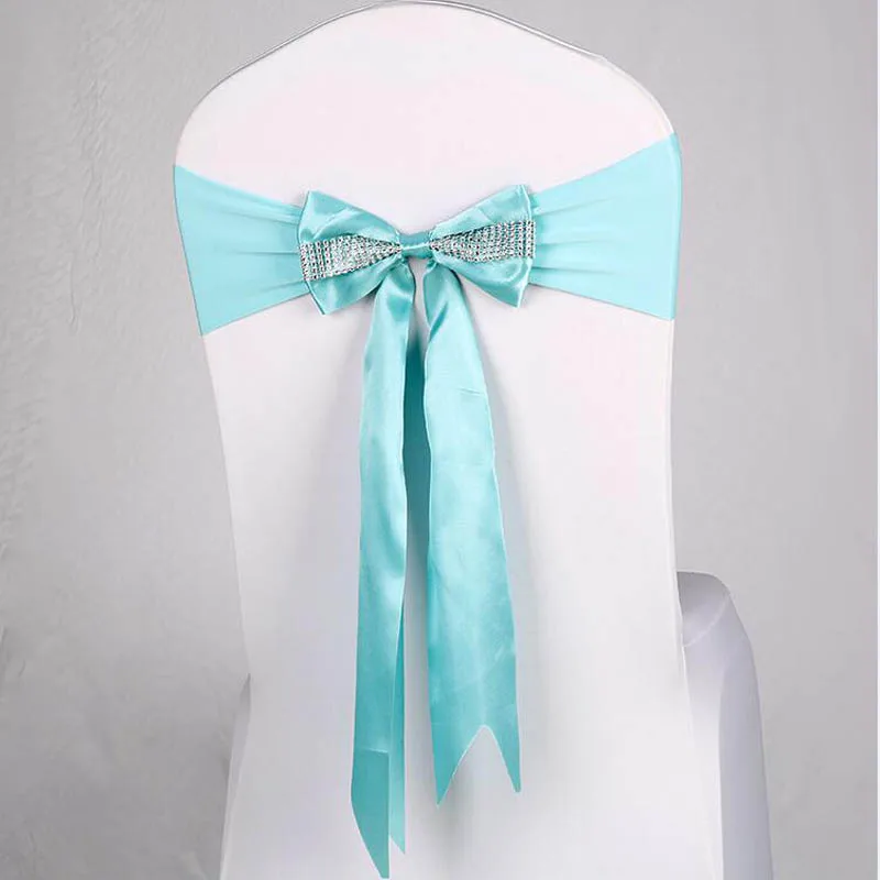 10 шт./лот эластичный спандекс пояс для стула с бриллиантами Банкетный стул