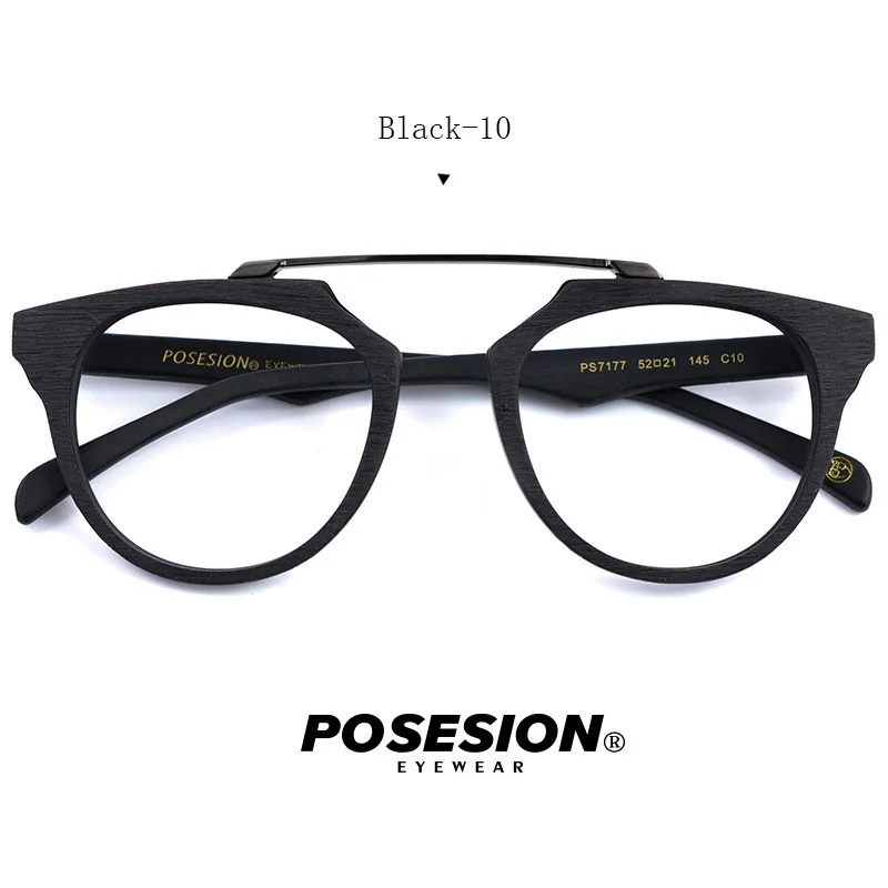 Black POSESION, винтажная оправа для очков, для мужчин и женщин, оптические очки по рецепту, оправы с прозрачными линзами, для мужчин и женщин - Цвет оправы: Black