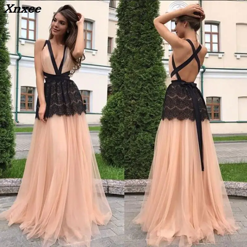 

Xnxee 2018 New Fashion Women Dress Sexy V Neck Backless Sleeveless Maxi Long Dress Summer Beach Party Night Club Long Dress