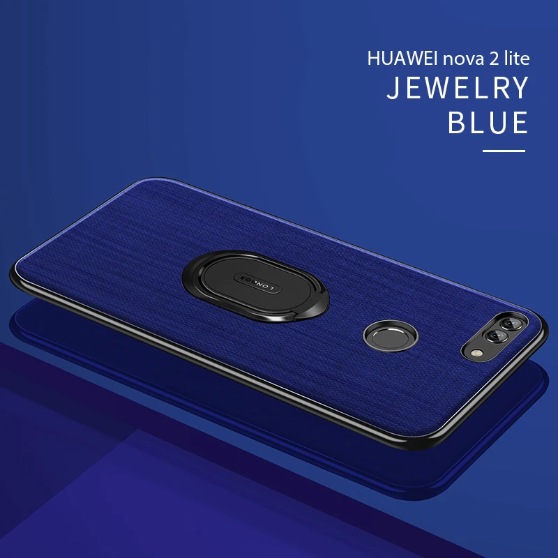 nova 2lite-Blue Чехол для Huawei Nova 2 Nova 2 s Nova 3 чехол Fundas анти-капля силиконовый ПК магнитное кольцо чехол для смартфона для Nova2 2 Plus чехол - Цвет: nova 2lite-Blue