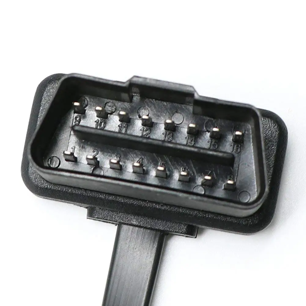 Плоский тонкий как лапша 30 см 16Pin OBDII OBD 2 мужчин и женщин ELM327 кабель