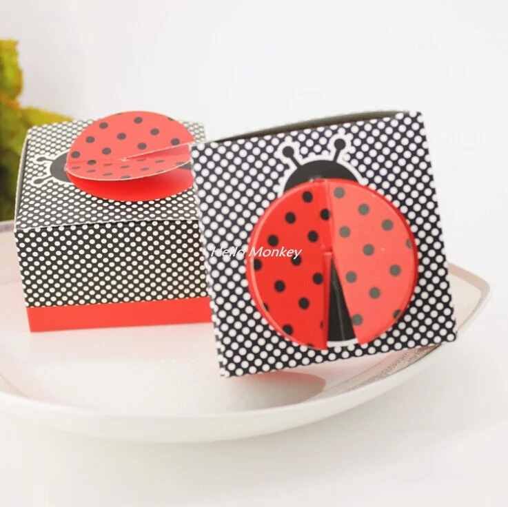 30 шт./компл. коробки для конфет Божья коровка стиль детский душ Дети День рождения