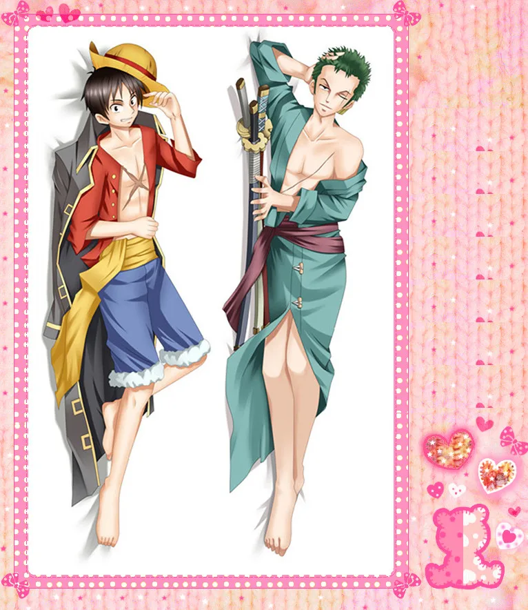 Аниме мультфильм один кусок двойной подушкой Обнимая наволочка персиковая кожа 2