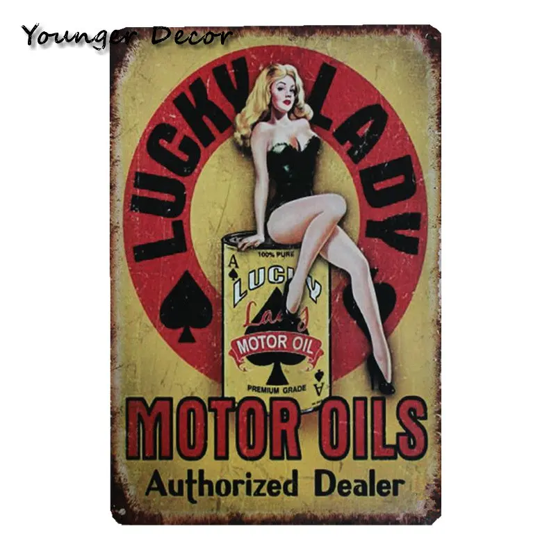 Lucky Lady моторные масла металлические знаки грузовые автомобили Texaco Чемпион