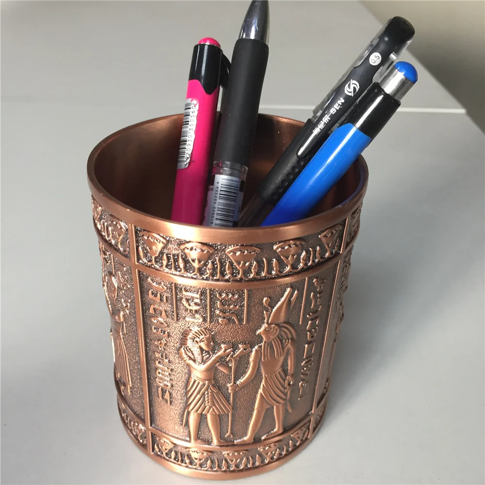 

Creative Zinc alloy Pen Holder Egypt The Land of Manu Desk Pencil Holder Creative Office Accessories Home Decoration