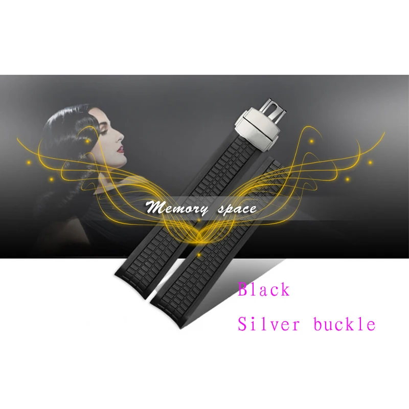 Новое поступление 21 мм Мужские Водонепроницаемые черные силиконовые резиновые