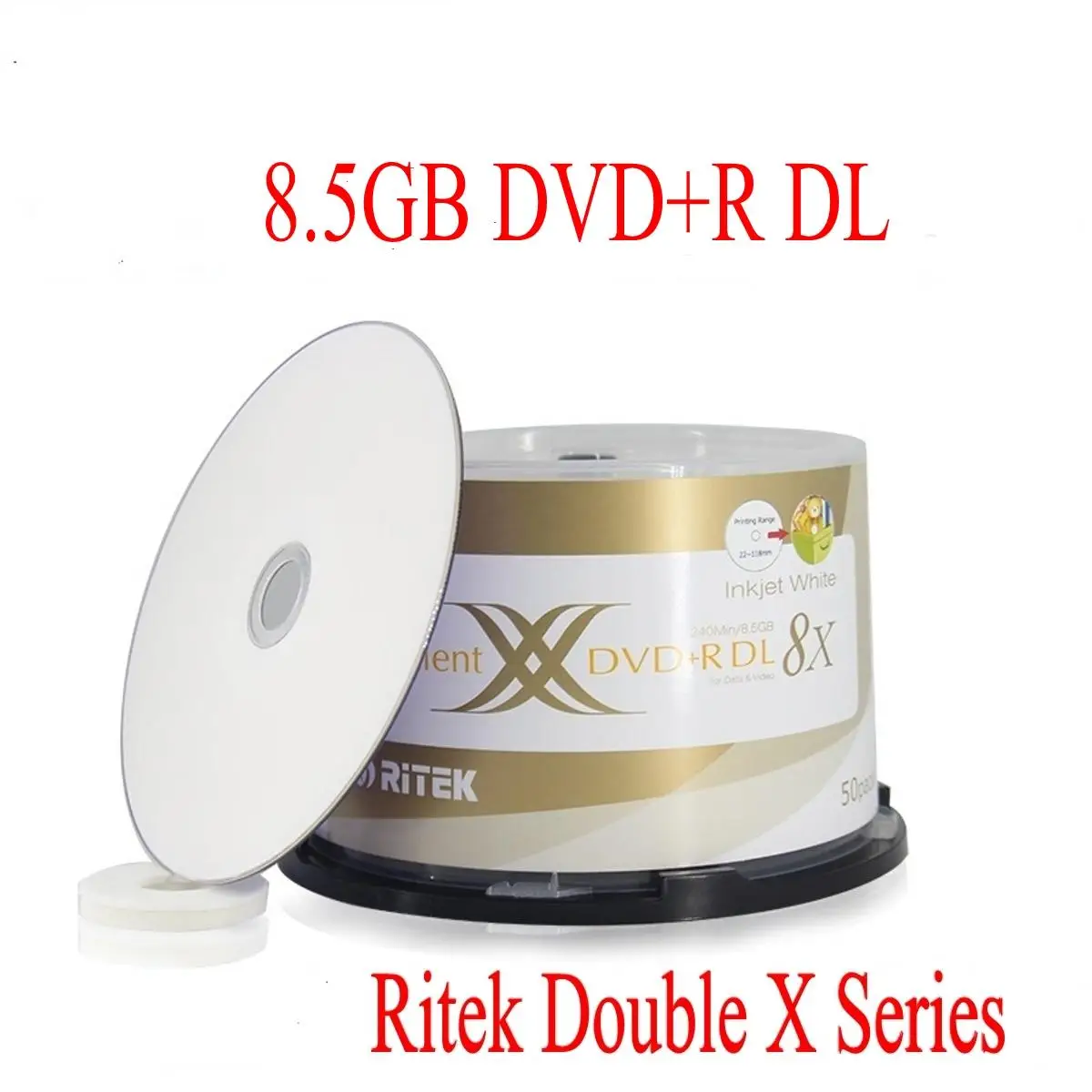 50 шт. Ritek/Арита DVD + R Dual Слои 2 8x 8.5 ГБ 240 мин. DL D9 диск в шпинделя cake box|dvd r dual layer|dvd dl8.5gb