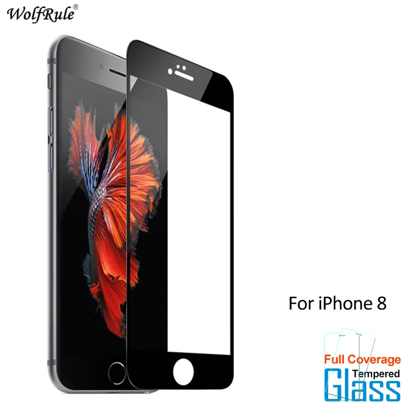 2 шт стекло для iPhone 8 Защита экрана закаленное Apple Стекло WolfRule полное покрытие
