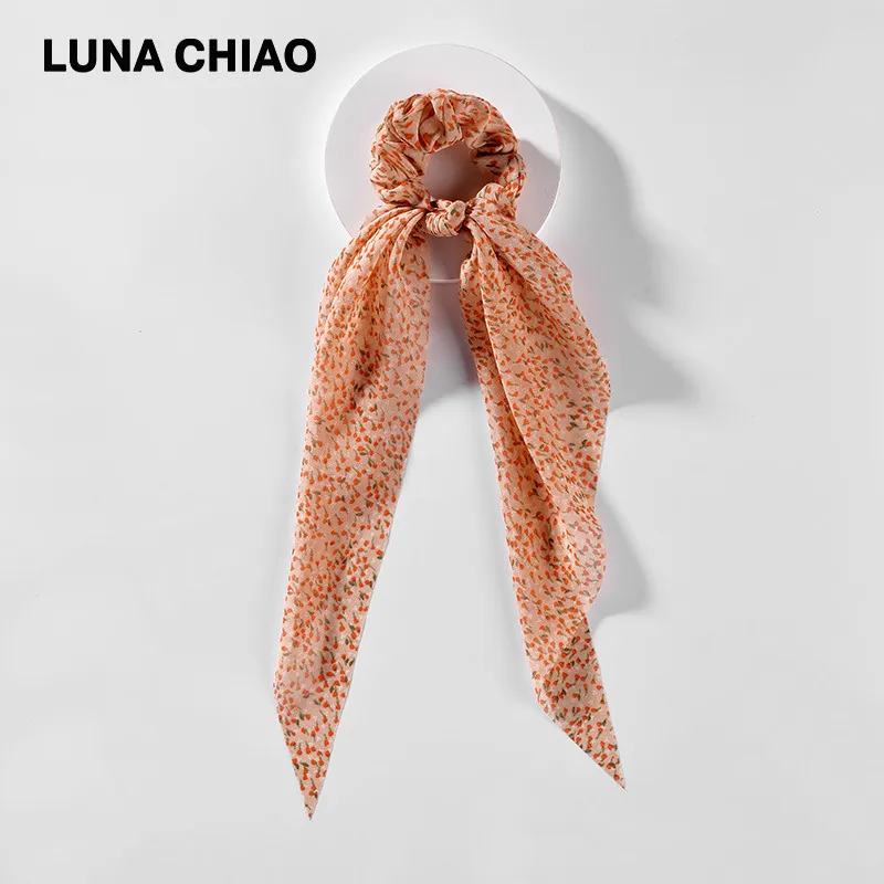 Женские тканевые банданы для хвоста LUNA CHIAO модные аксессуары волос с цветочным