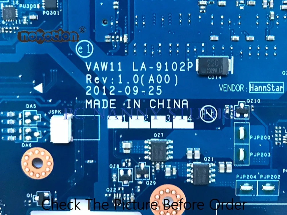 Материнская плата для ноутбука Inspiron 17 3721 3 0NJ7D4 NJ7D4 VAW11 LA-9102P 2117U DDR3 Протестирована |