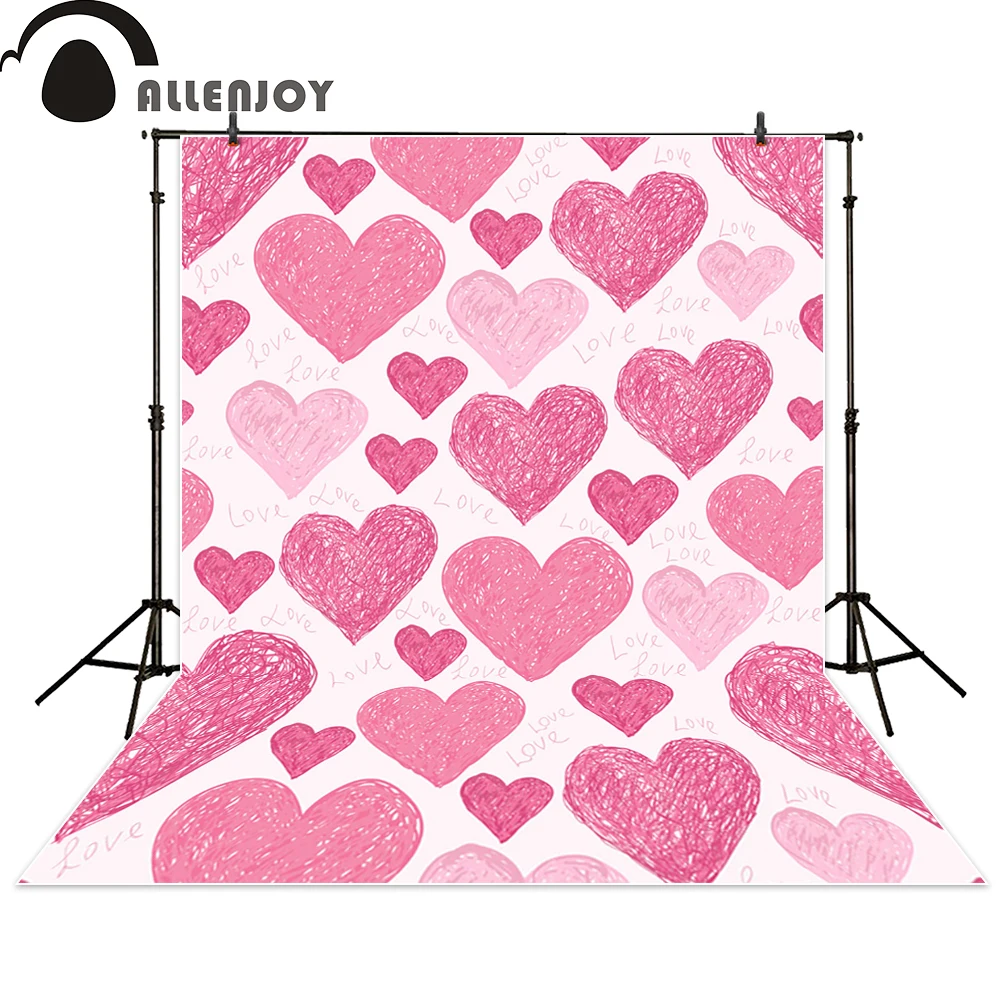 Allenjoy Фото фоны сердца розовый Любовь День Святого Валентина фотосессия
