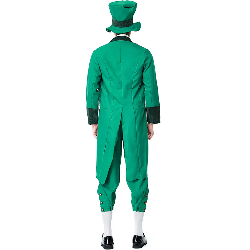 

St. Patrick's Day Irish Leprechaun Shamrocks Costumes Cosplay Full Set For Boys Men Halloween Ball Costume Fancy Dress