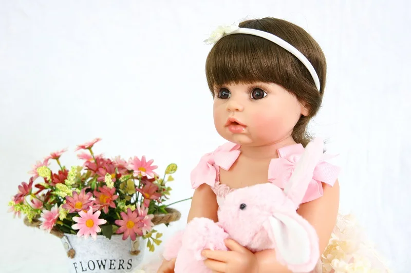 BZDOLL Full Silicone Reborn Baby Doll for Girl Boneca 55cm Vinyl Princess Alive Bebe Newborn Babies Fashion Birthday Gift | Игрушки и