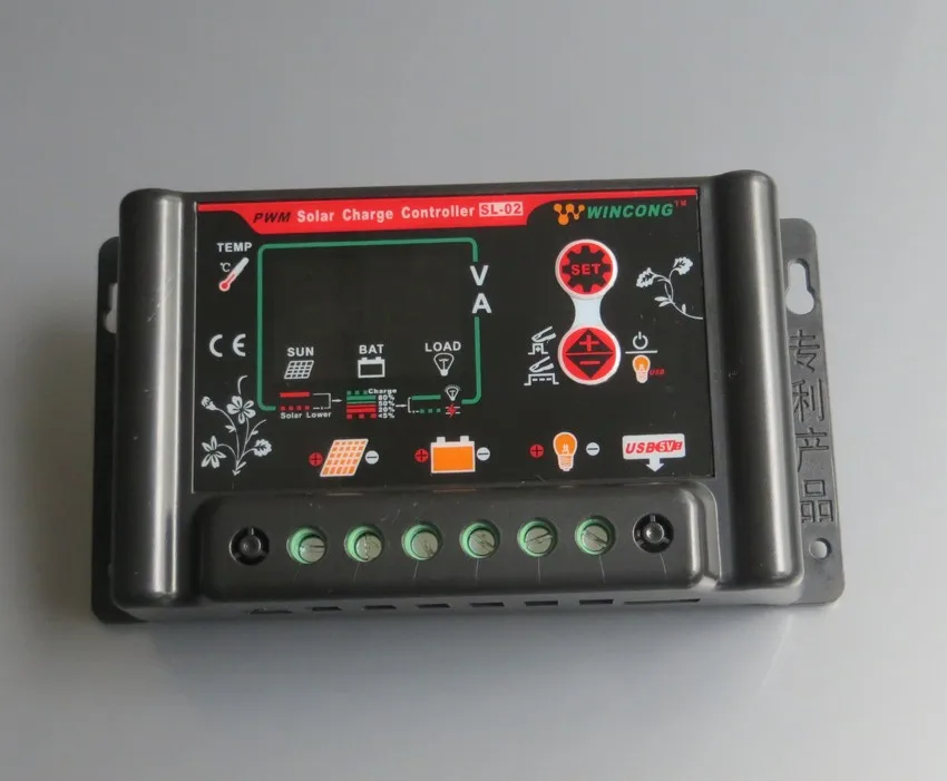 20A 12VDC 24VDC Li Ion литиевый LiFePO4 батареи Регуляторы солнечного заряда Регулируемое