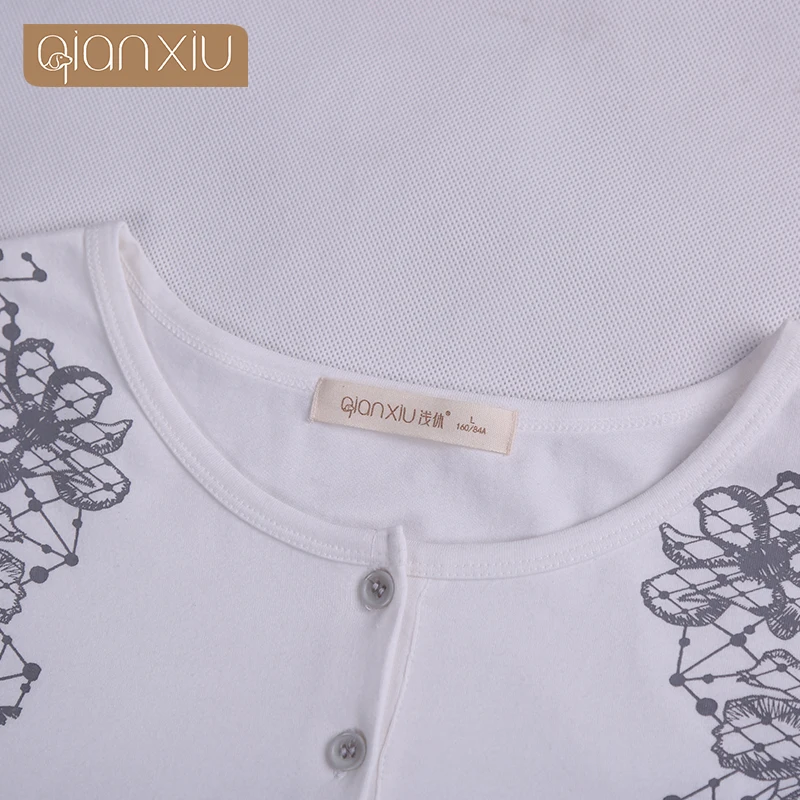 Женская Ночнушка с цветочным принтом хлопковая ночная рубашка длинным рукавом и