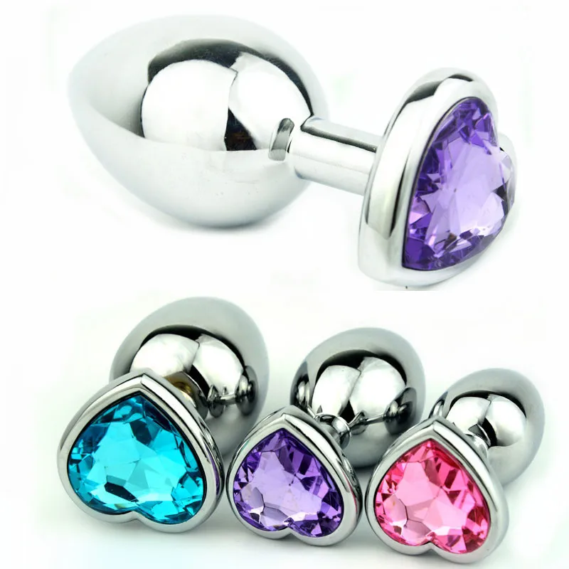 Анальная пробка из нержавеющей стали с кристаллом маленький размер массажер