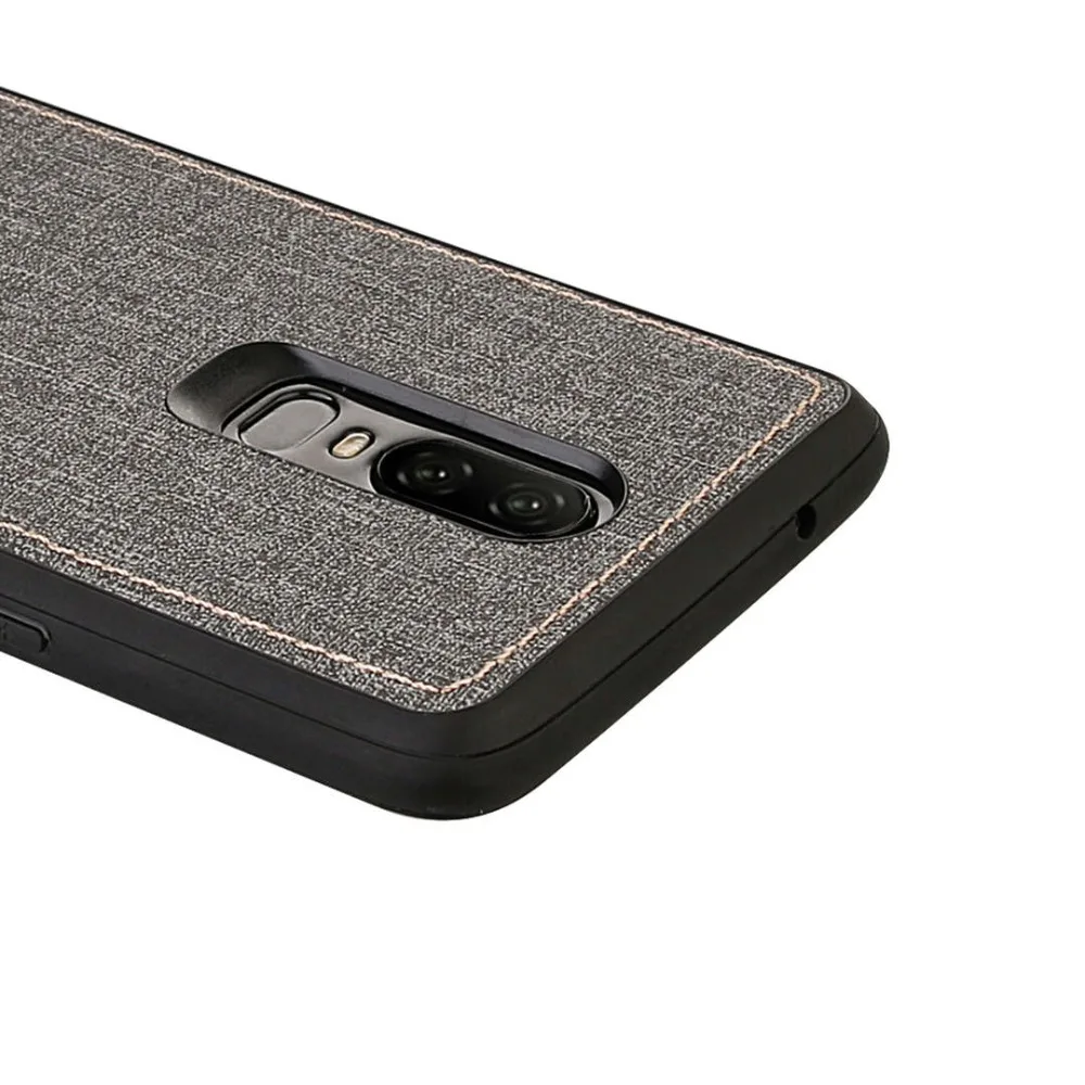 IMIDO Роскошный деловой тканевый PU чехол для телефона One Plus 6 Чехол Силиконовый ТПУ