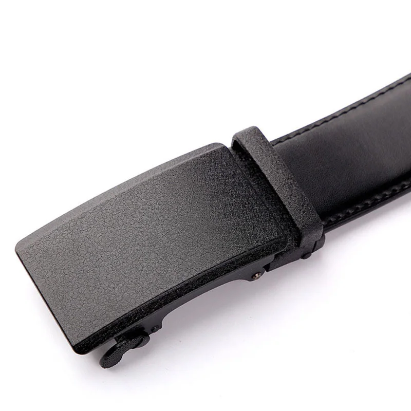 IFENDEI Leather Men's Belt Buckle Belts For Trousers Formals Man Business Black Automatic Strap 130cm |
