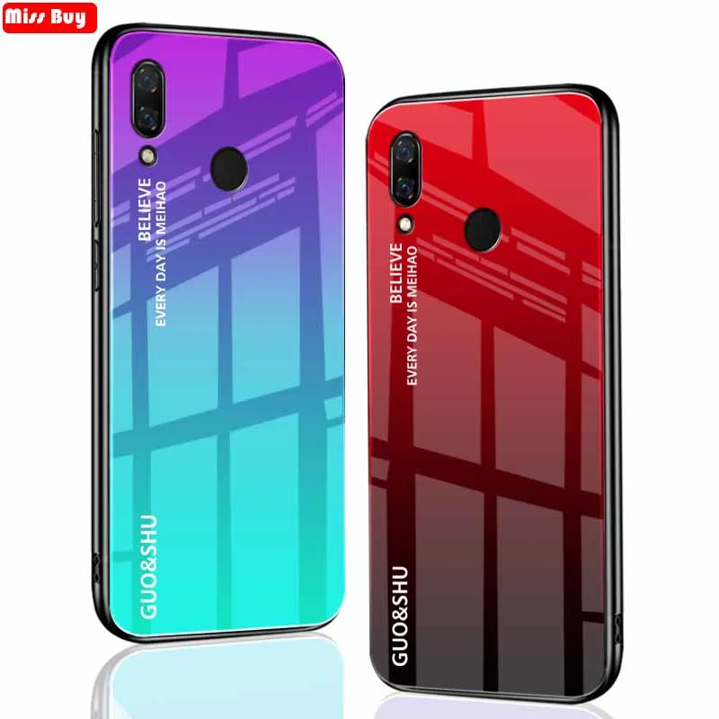 Роскошные Чехлы с градиентом из закаленного стекла для телефонов Huawei Honor Play 10 8A 8C