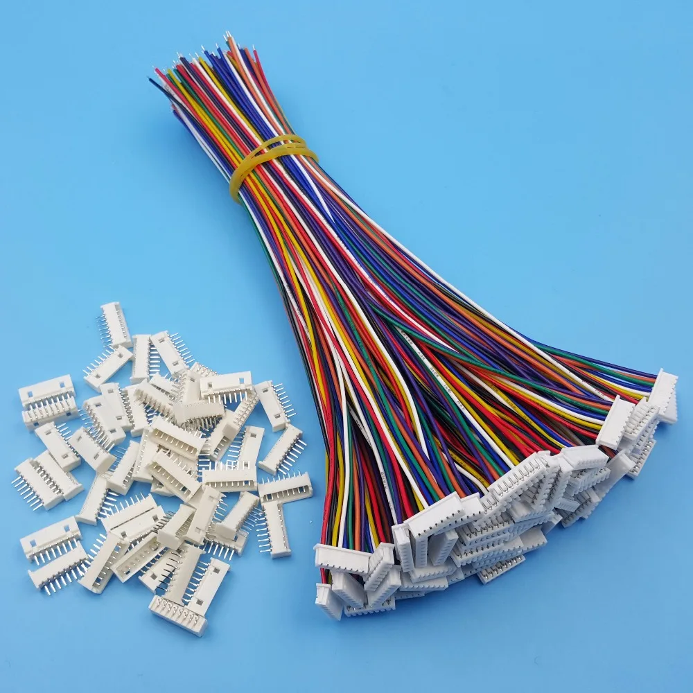 50 наборов 8Pin Одна Головка Micro JST шаг 1 25 мм 15 см 28AWG провод к разъему платы|single wire