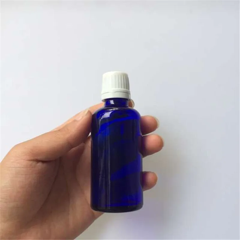 

10 pcs 40x100 mm Dark Blue Glass Bottles With White Plastic Cap&Plugs DIY 50 ml Empty Essential Oil Glass Bottles