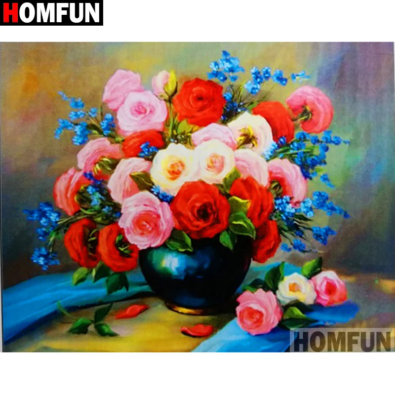 

Алмазная 5D картина HOMFUN «Цветочный пейзаж», вышивка крестиком, полная выкладка, Круглый/квадратный дизайн, домашний декор, подарок, A09527