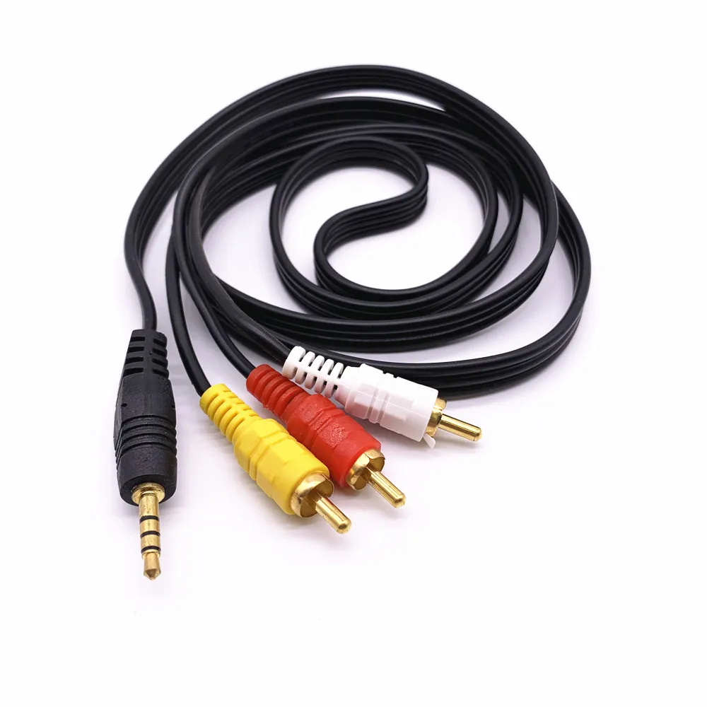 Кабель от 3 5 мм до 3RCA AV A V для телевизора кабель подключения к видеокамере