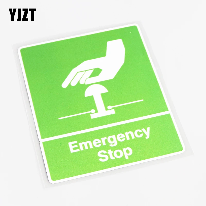 

YJZT 11.2CM*13.5CM Personality Warning Mark EMERGENCY STOP Decal Car Sticker PVC 13-0420