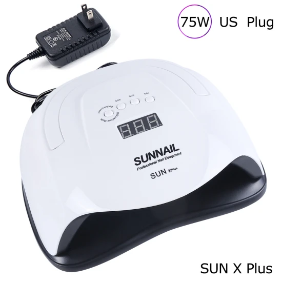 SUN XPlus US Plug 75 Вт Сушилка для ногтей УФ светодиодная лампа набор таймер с функцией памяти отверждающая машина для всех типов гель ЖК-дисплей лак для ногтей маникюр TRSUN X2plus - Цвет: SUN XPlus US Plug