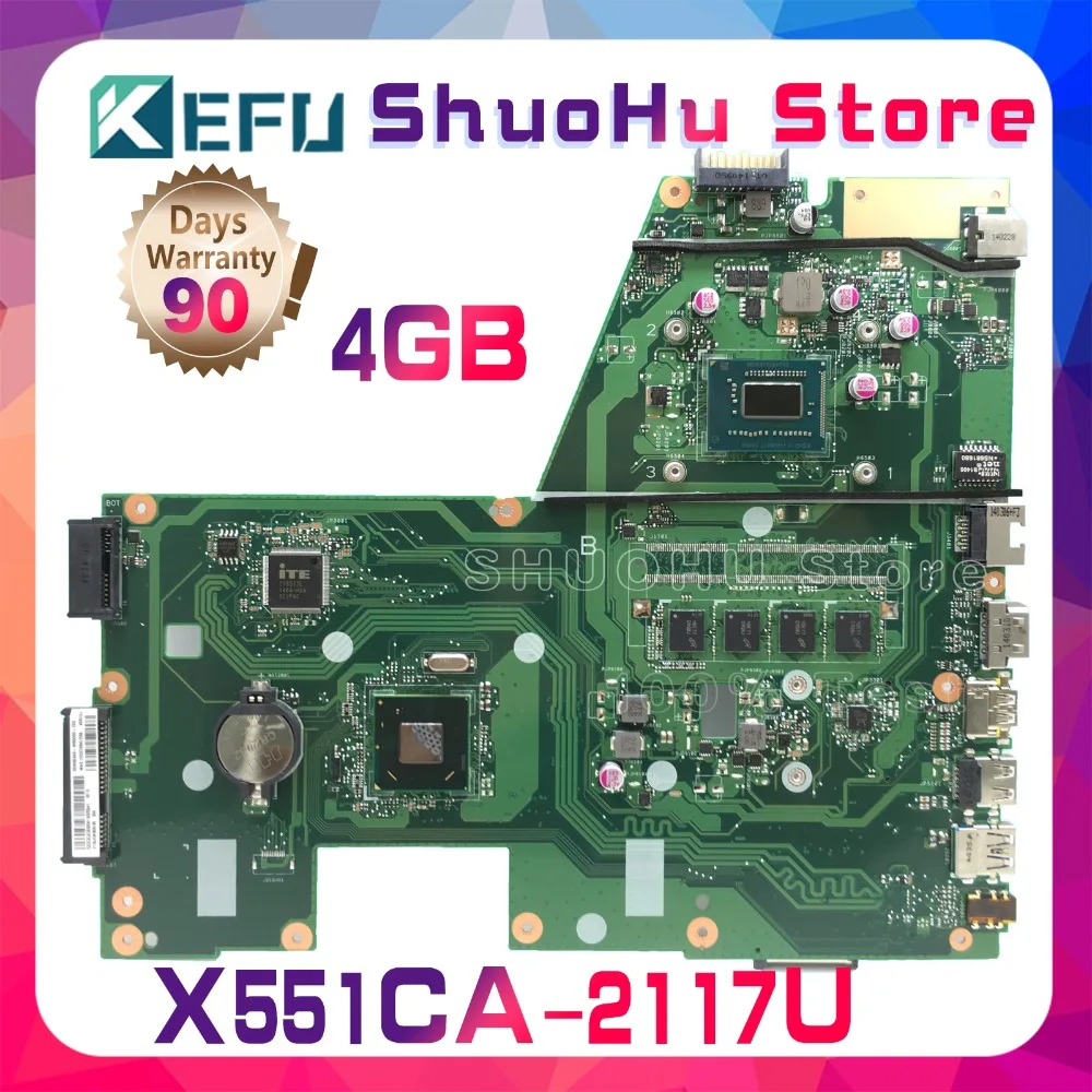 KEFU для F551C ASUS R512CA X551C X551CA X551CAP 2117U Процессор 4GMemory материнская плата ноутбука
