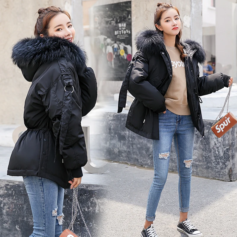 Parkas Mujer 2018 короткая зимняя куртка женская с капюшоном Женская свободная парка