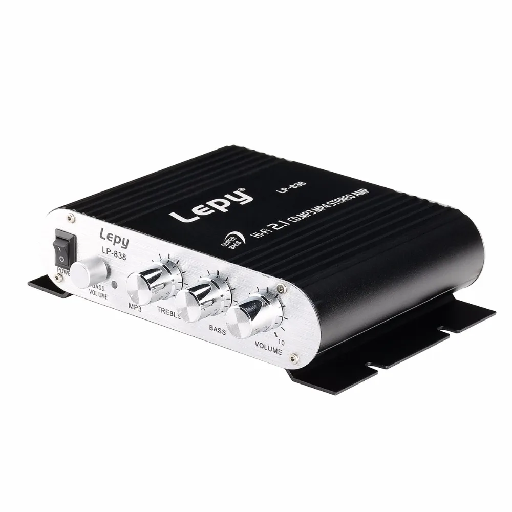 Lepy LP 838 мини Hi Fi 2 1 Автомобиль 3 канала разъем Усилитель сабвуфер MP3 MP4 Стерео Плеер