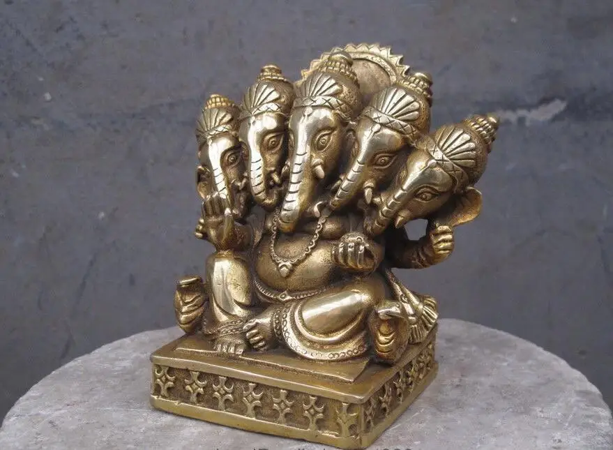Тибетский буддизм медная медь Ганапати Ганеш Властелин Ганеша Маммона статуя