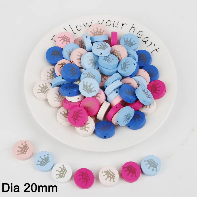 20pcs Hole 1.5mm 10-400 шт многоцветные Разноцветные Бусины из натурального дерева для изготовления ювелирных изделий, детские игрушки для прорезывания зубов, разделитель для бисера - Цвет: 20pcs Hole 1.5mm