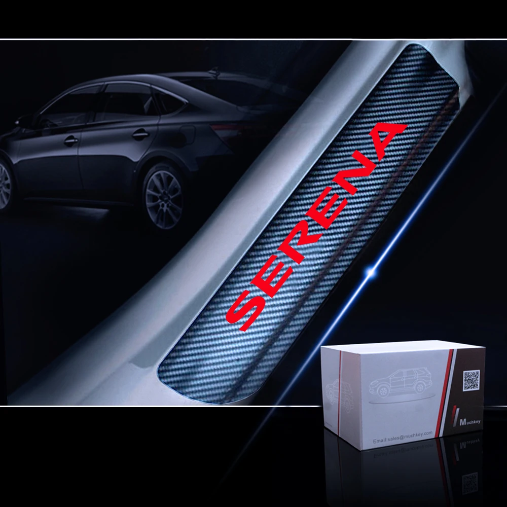 Автомобильный Стайлинг для Nissan Serena 4D виниловая наклейка из углеродного волокна Защита порога автомобиля Накладка на порог Защита 4 шт. автозапчасти