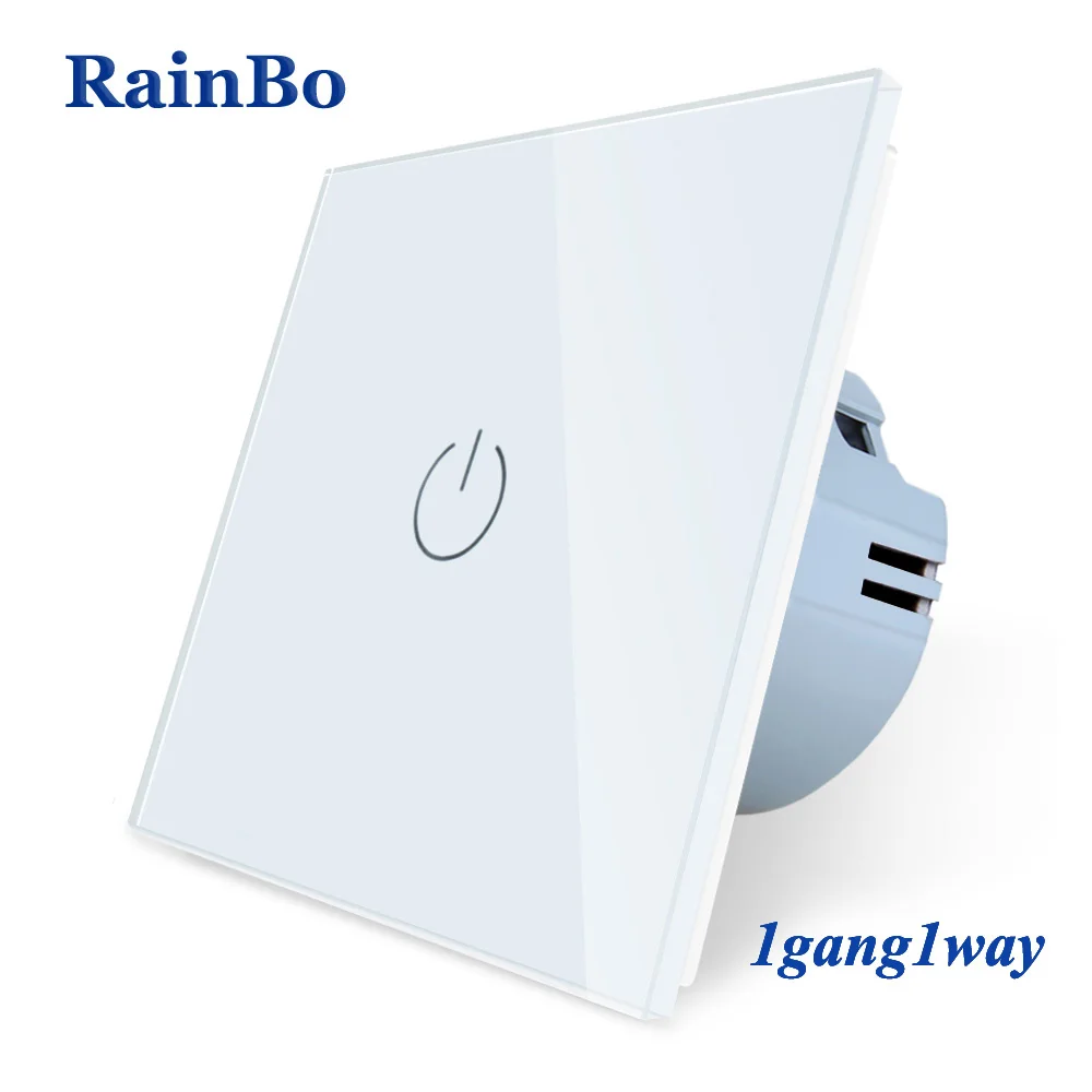 Rainbo новый кристалл Стекло Панель настенный выключатель ЕС сенсорный Экран света