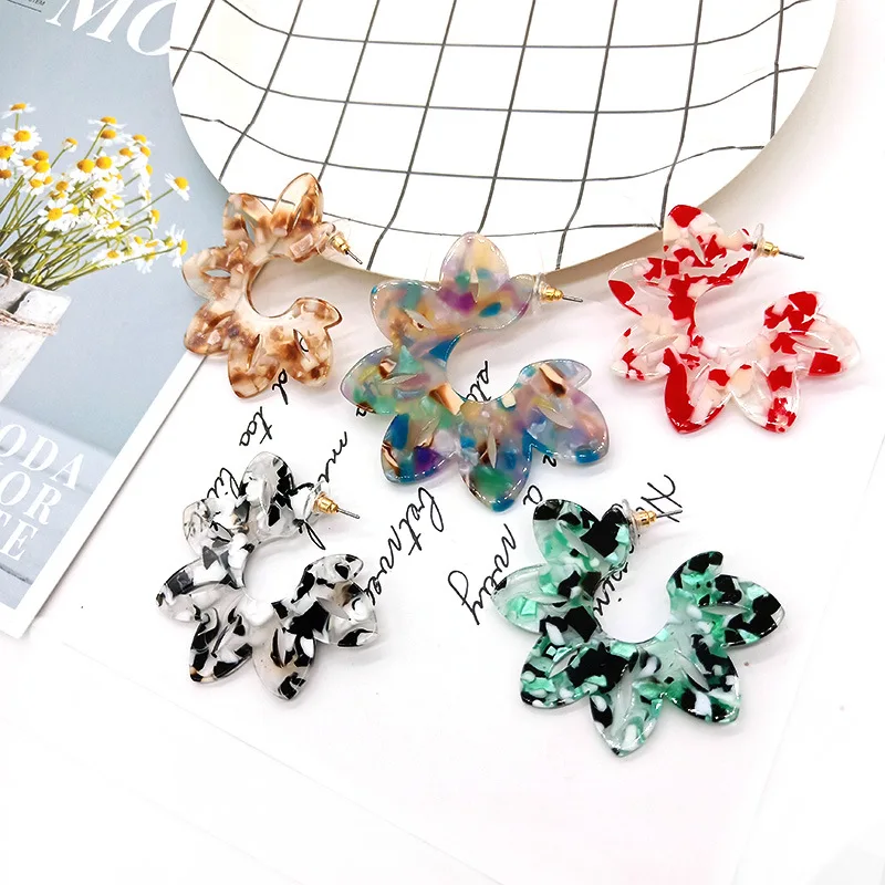 Японские и корейские ацетатные серьги женские тонкие большие Уксусные кислотные