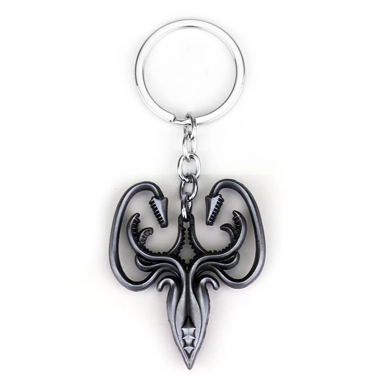 silver Игра престолов House Stark Baratheon Lannister Targaryen Arryn Tully Martell Tyrell Greyjoy брелок для ключей со значком - Цвет: silver