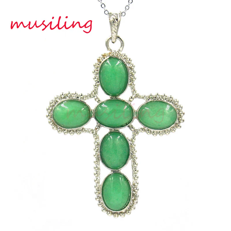 Musiling Jewelry Крест из натурального камня рейки маятниковая подвеска ожерелье цепь