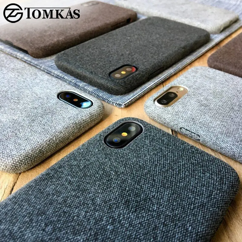TOMKAS Linen Soft Cloth Case For iPhone X 6 7 8 Cases Luxury Cover Cotton Coque Phone 6S Plus Back | Мобильные телефоны и