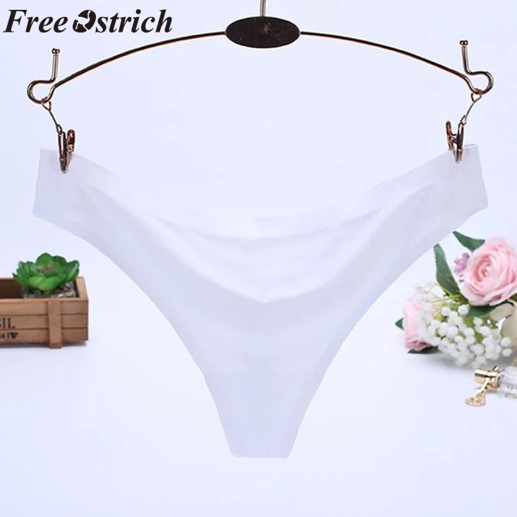Женские хлопковые стринги FREE OSTRICH бесшовные трусики с заниженной талией черного