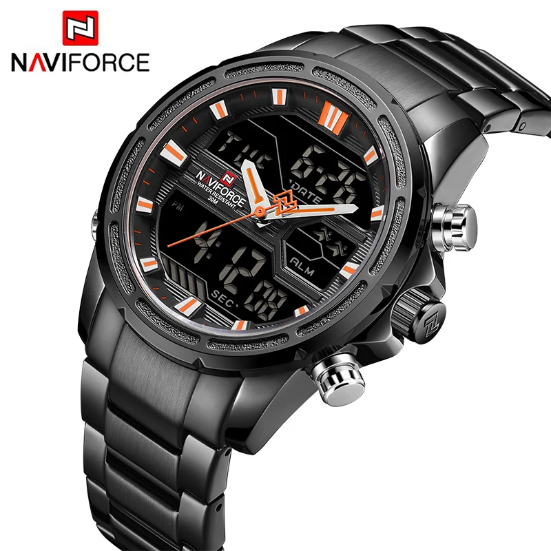NAVIFORCE новые роскошные мужские спортивные часы кварцевые Мужские Аналоговые