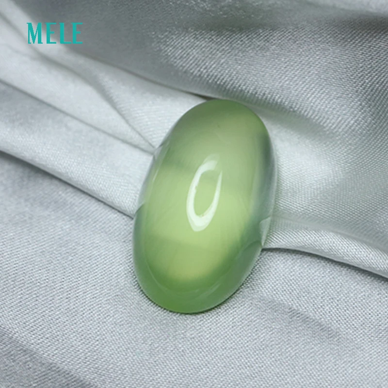 Top quality Australia natural prehnite for jewelry making Oval cut 28X11.7X11.3mm 41.8ct loose gemstone use luxury | Украшения и