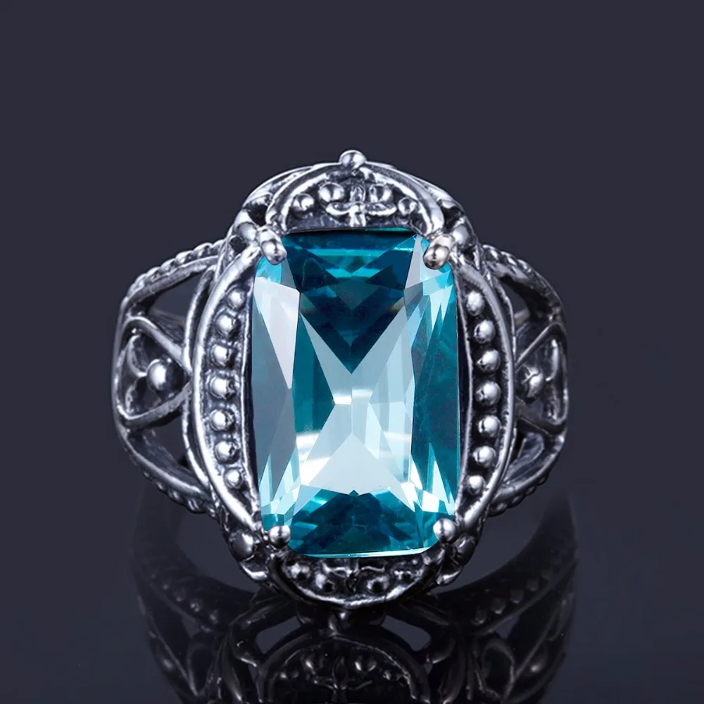 Женское Винтажное кольцо из серебра 925 пробы с аквамарином|ring for|rings for womenring ring |